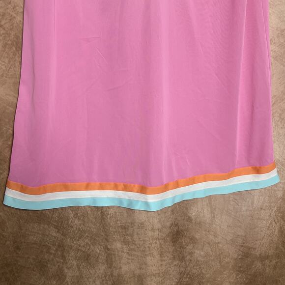 Vintage 60s Union Made Pink Mini Mod Shift Dress Sleeveless Retro Disco GoGo - Picture 6 of 8